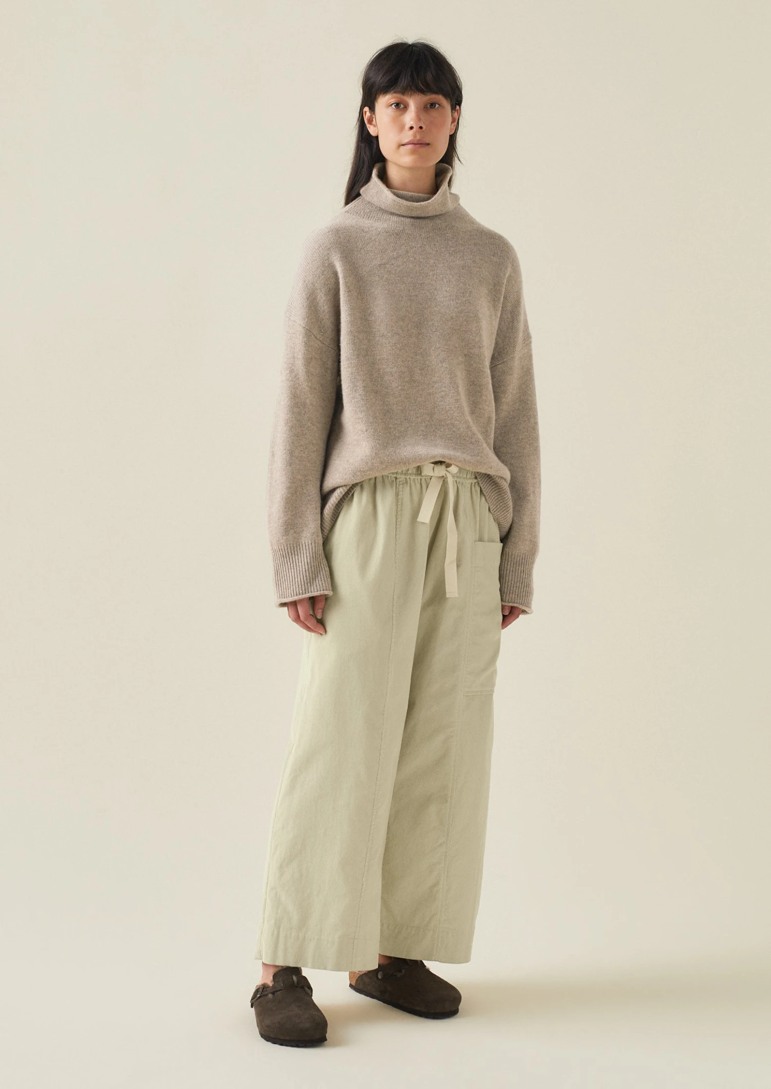 Organic Cord Pull On Trousers | Limestone 5 Organic Cord Pull On Trousers | Limestone - Image 3