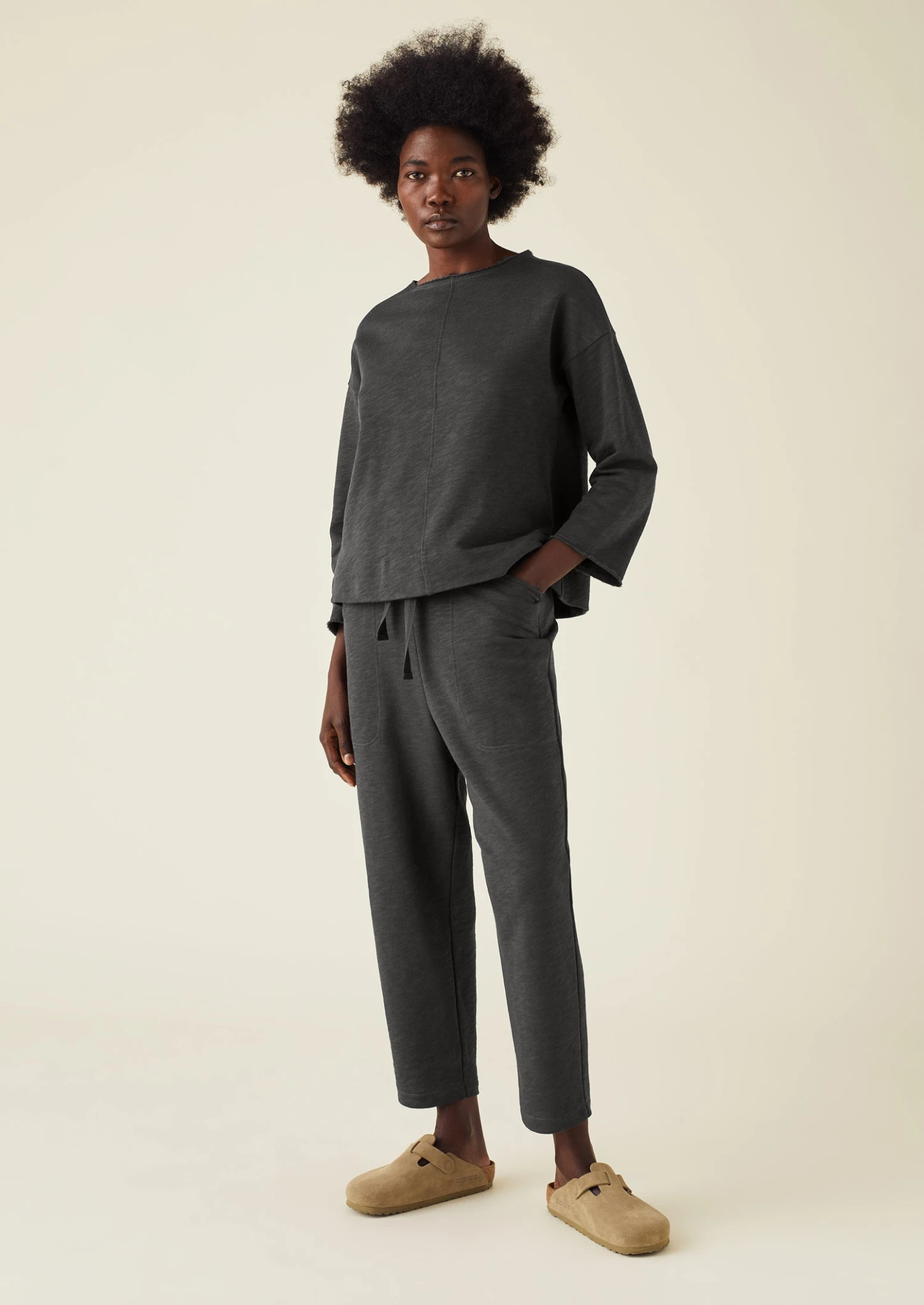 Loop Back Jersey Pull On Trousers | Charcoal 5 Loop Back Jersey Pull On Trousers | Charcoal - Image 3