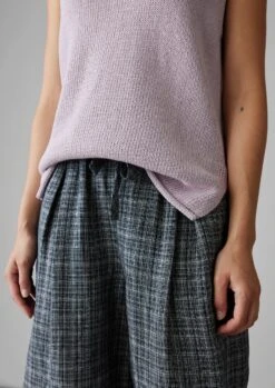 Asawa Check Linen Trousers | Charcoal -Novesta Store LTRUS07 2