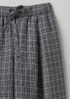Asawa Check Linen Trousers | Charcoal -Novesta Store LTRUS07 5