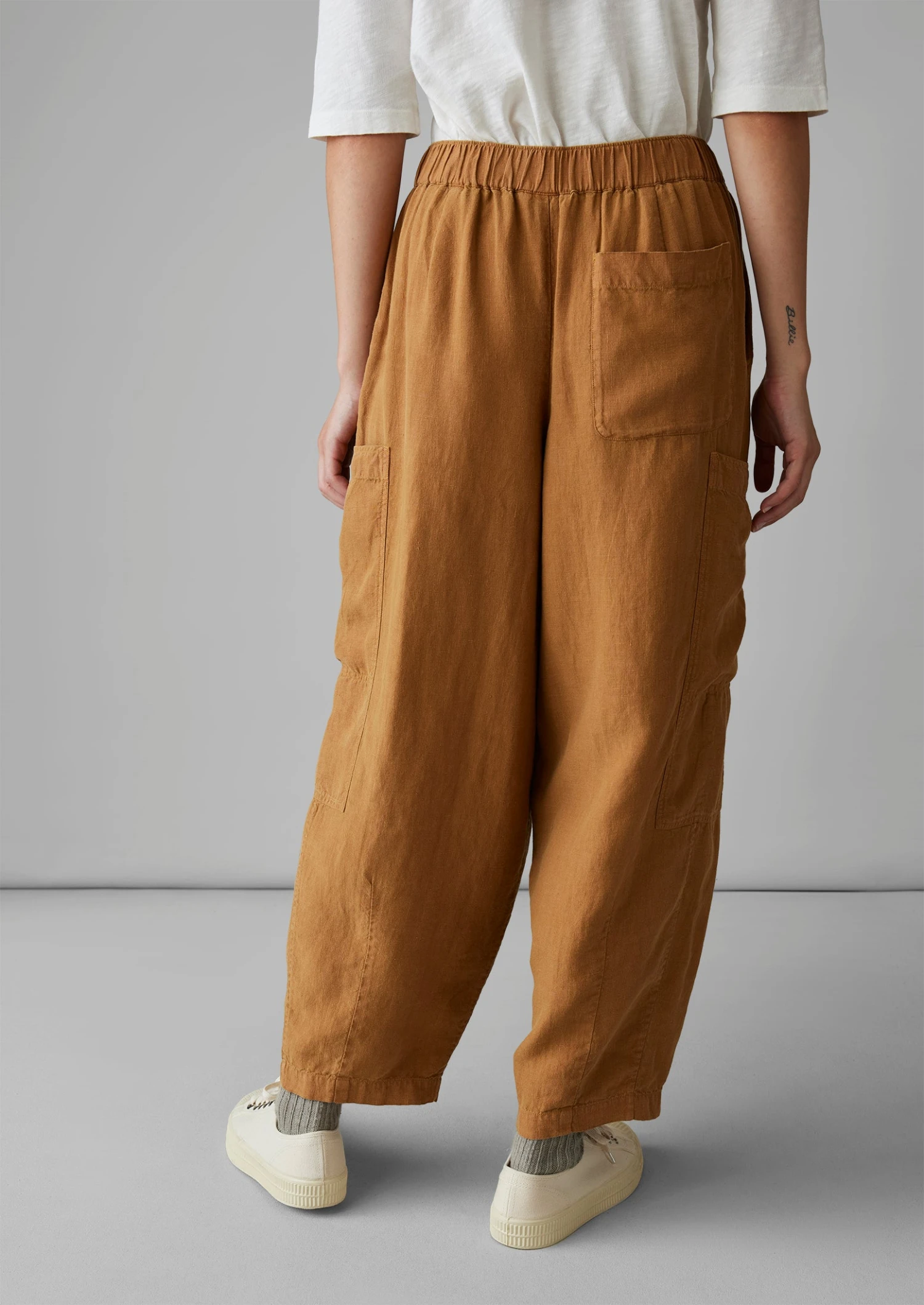 Side Pocket Garment Dyed Linen Trousers | Caramel 7 Side Pocket Garment Dyed Linen Trousers | Caramel - Image 5