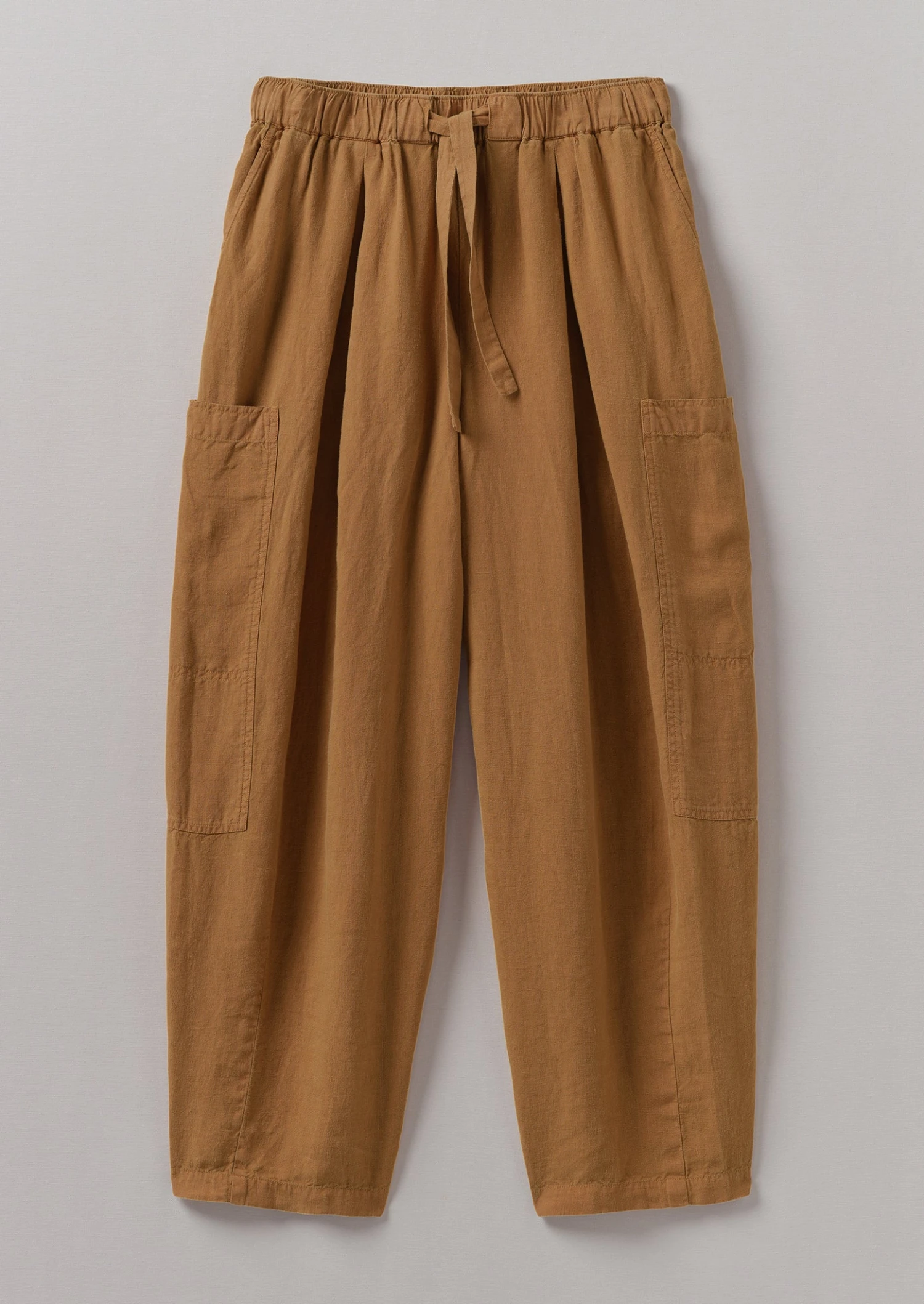 Side Pocket Garment Dyed Linen Trousers | Caramel 3 Side Pocket Garment Dyed Linen Trousers | Caramel