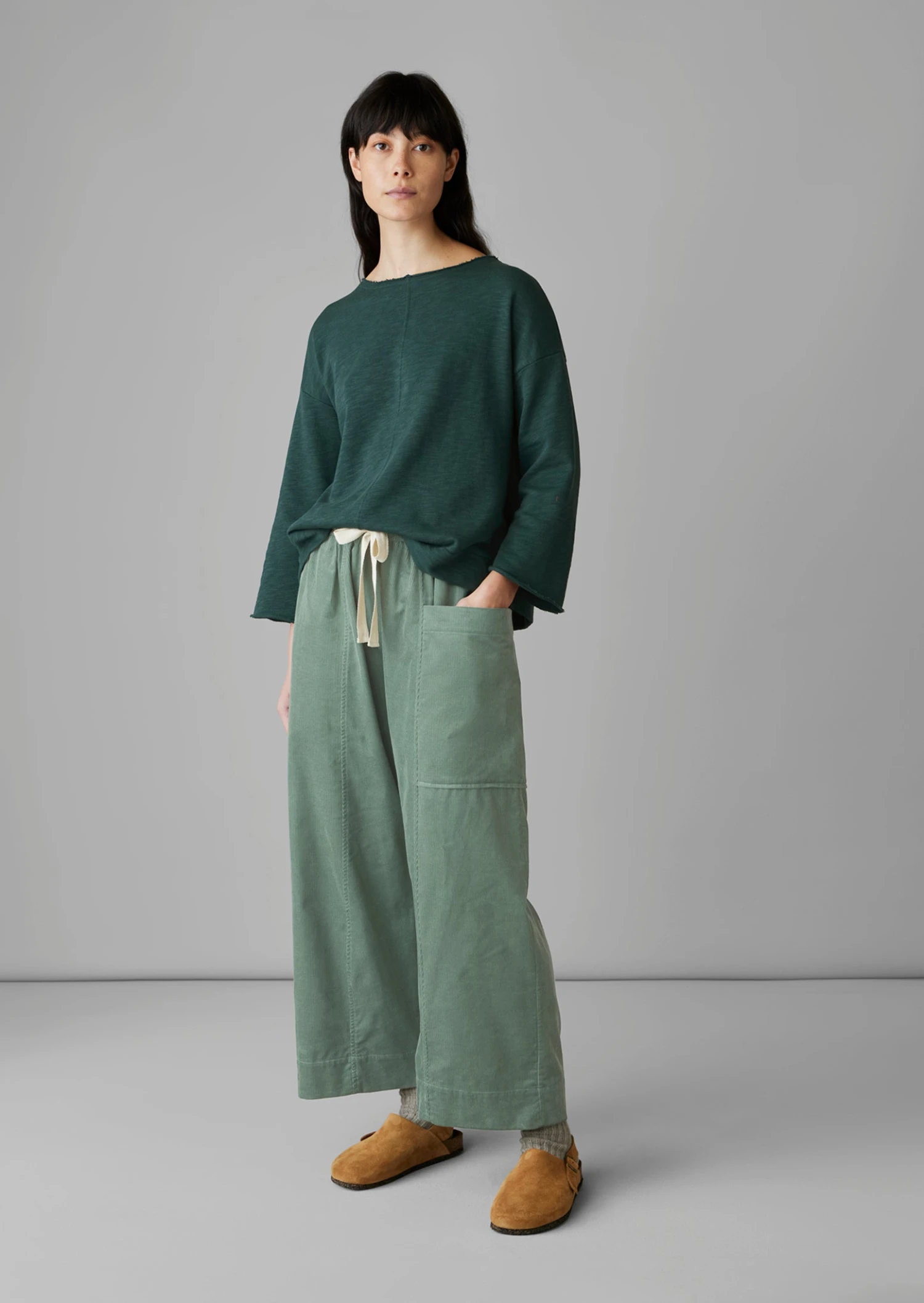 Organic Cord Pull On Trousers | Sage 5 Organic Cord Pull On Trousers | Sage - Image 3