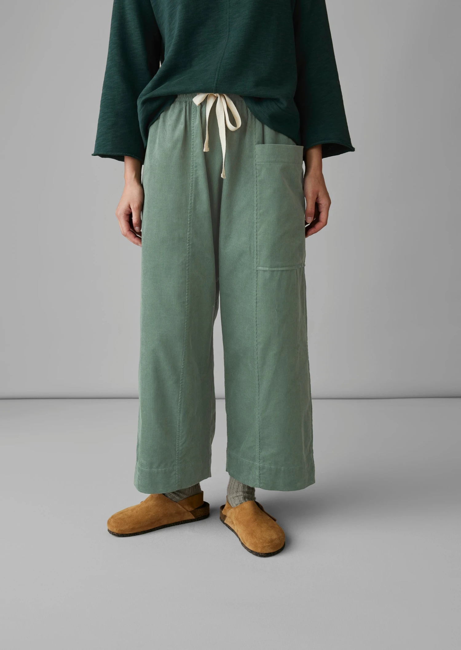 Organic Cord Pull On Trousers | Sage 6 Organic Cord Pull On Trousers | Sage - Image 4