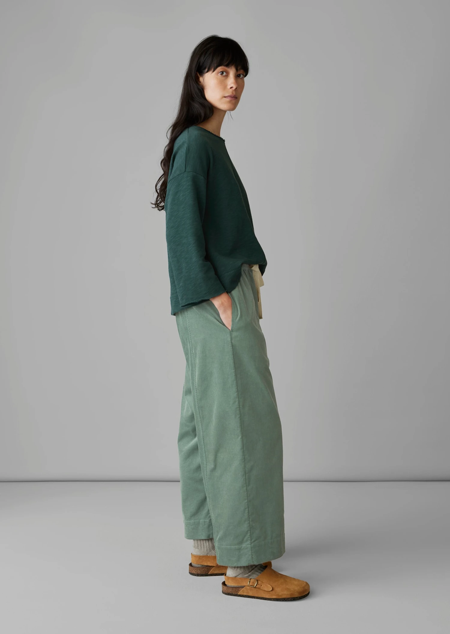 Organic Cord Pull On Trousers | Sage 7 Organic Cord Pull On Trousers | Sage - Image 5