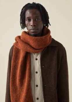 Wide Donegal Wool Scarf | Copper -Novesta Store MACTW06 3