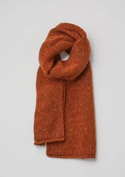 Wide Donegal Wool Scarf | Copper