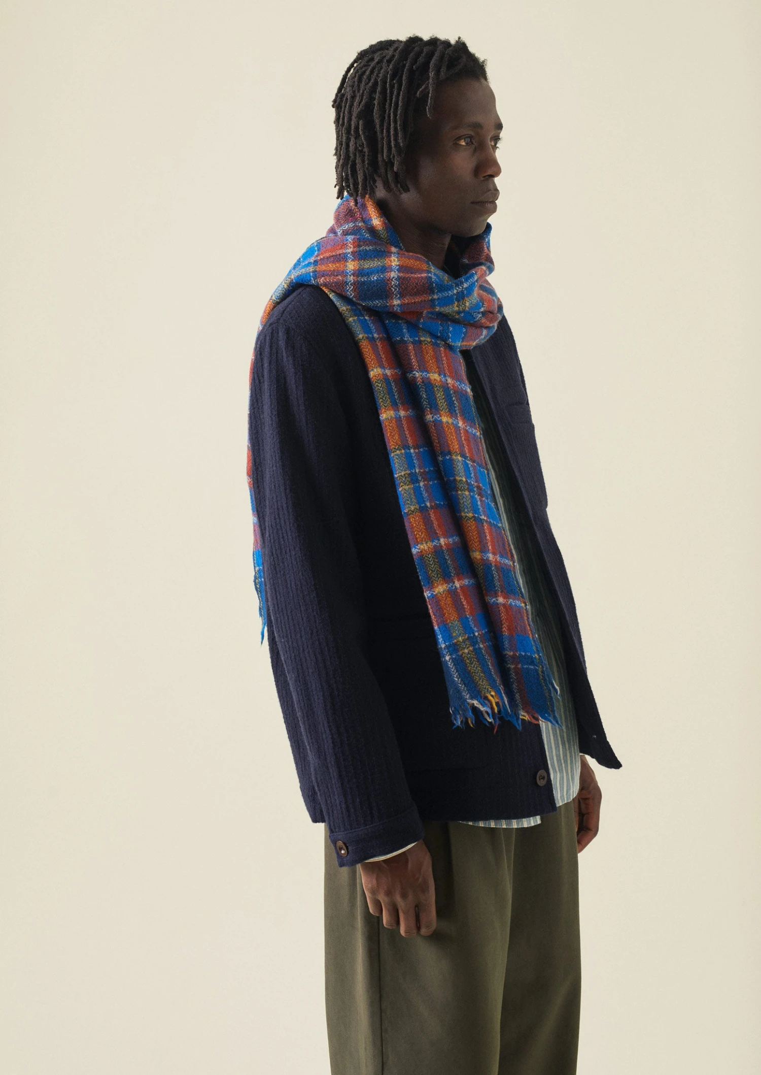 Moismont Wool Scarf | Navy Blue 5 Moismont Wool Scarf | Navy Blue - Image 3