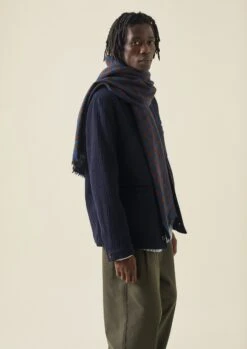 Moismont Check Wool Scarf | Blue -Novesta Store MACTW30 2