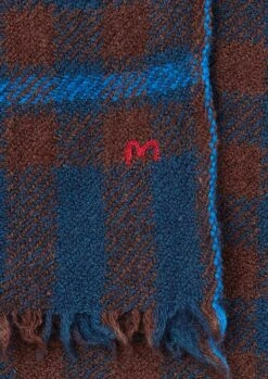 Moismont Check Wool Scarf | Blue -Novesta Store MACTW30 3