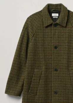 Houndstooth Wool Raglan Coat | Mustard/Multi -Novesta Store MCOTW04 9