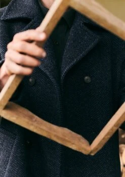 Double Breasted Wool Overcoat | Navy Melange -Novesta Store MCOTW06 2 d9431b3a 3f96 4c82 87d8 eeb3ce732e98