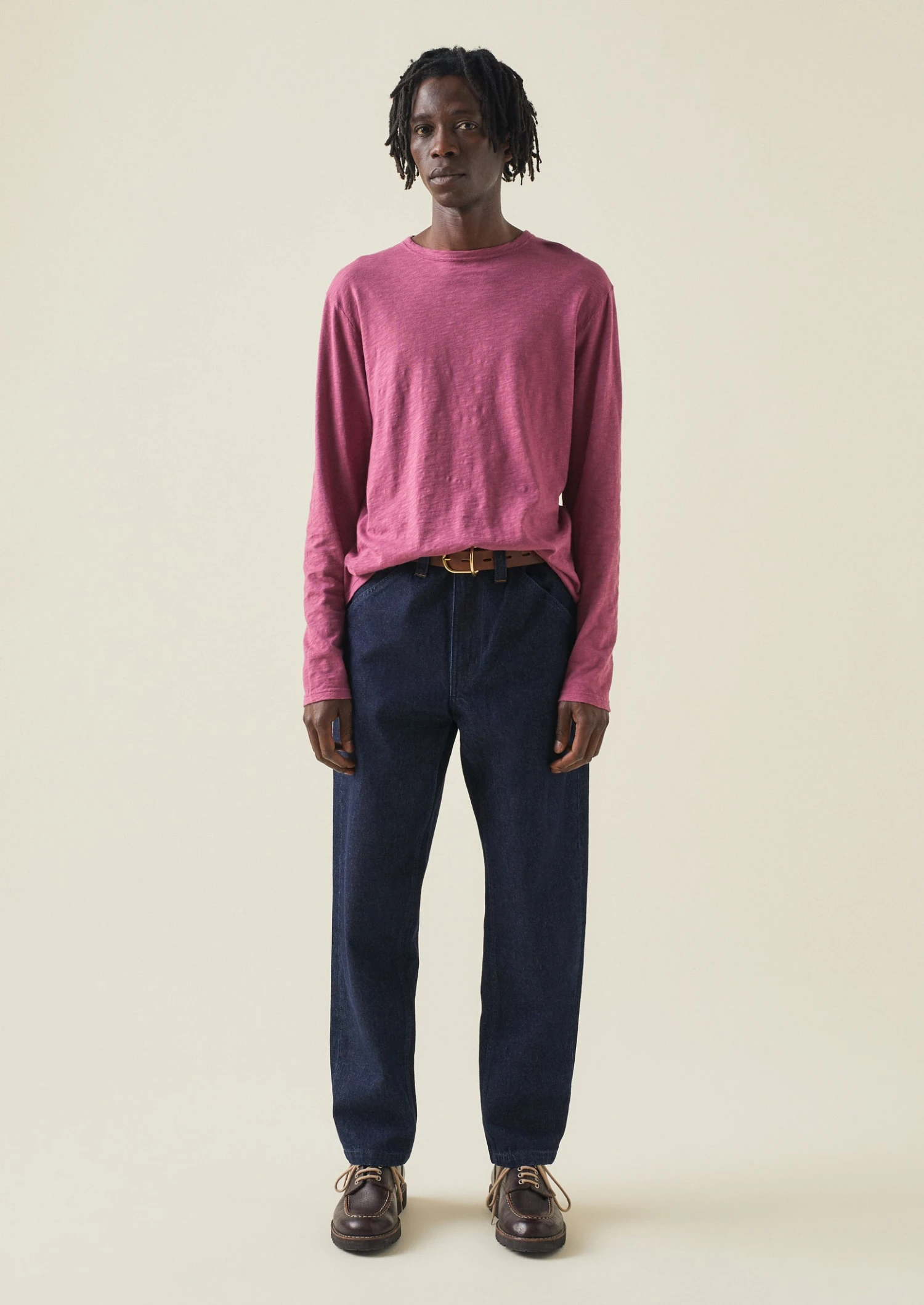 Frank Cotton Long Sleeve Tee | Berry 4 Frank Cotton Long Sleeve Tee | Berry - Image 2