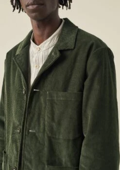 Padded Organic Cord Jacket | Tent Green -Novesta Store MJKTW05 8
