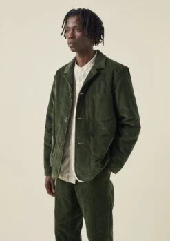 Padded Organic Cord Jacket | Tent Green -Novesta Store MJKTW05 9