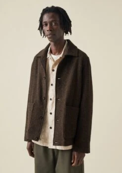 Dogtooth Wool Chore Jacket | Brown/Black 9 Dogtooth Wool Chore Jacket | Brown/Black -Novesta Store MJKTW14 2