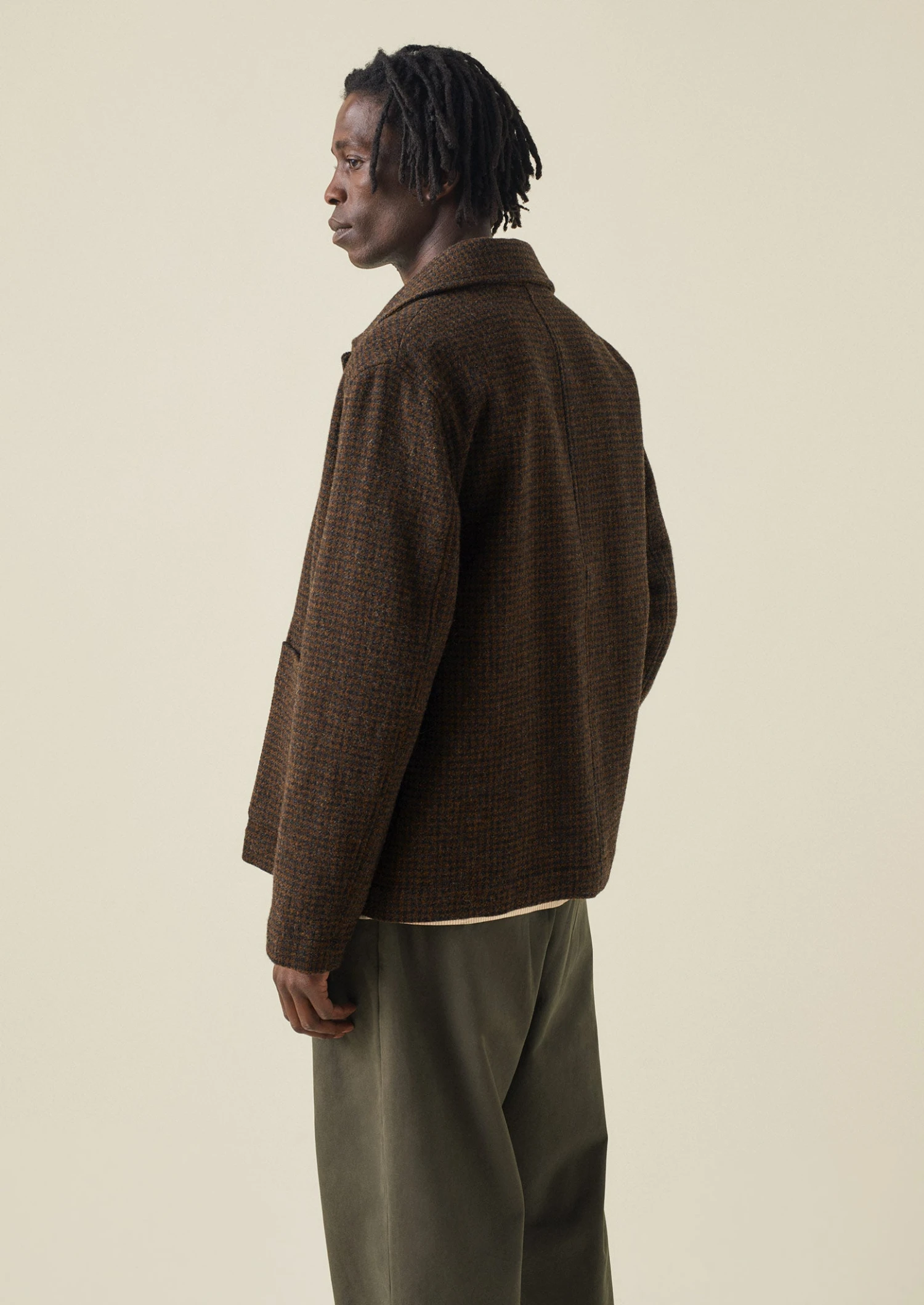 Dogtooth Wool Chore Jacket | Brown/Black 6 Dogtooth Wool Chore Jacket | Brown/Black - Image 4