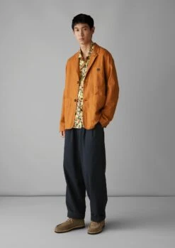 Unstructured Cotton Linen Blazer | Brick -Novesta Store MJKUS07 2