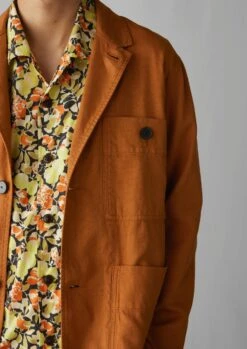 Unstructured Cotton Linen Blazer | Brick -Novesta Store MJKUS07 4