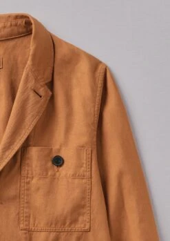 Unstructured Cotton Linen Blazer | Brick -Novesta Store MJKUS07 7