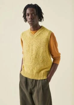 Donegal Wool Knitted Tank | Soft Yellow 10 Donegal Wool Knitted Tank | Soft Yellow -Novesta Store MKNTW03 2