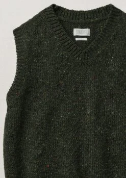Donegal Wool Knitted Tank | Khaki -Novesta Store MKNTW03 9