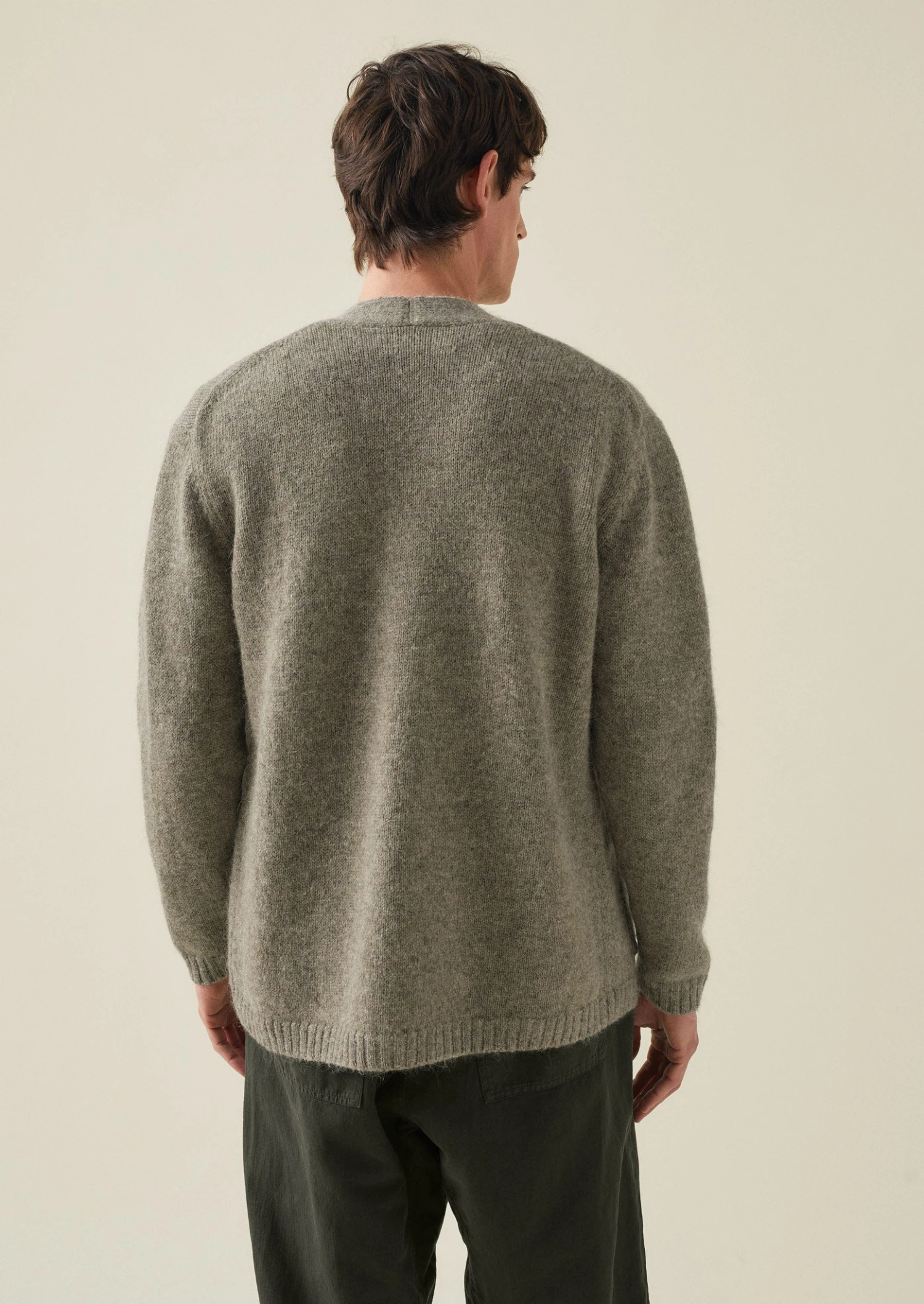 High V-Neck Cardigan | Mushroom 6 High V-Neck Cardigan | Mushroom - Image 4