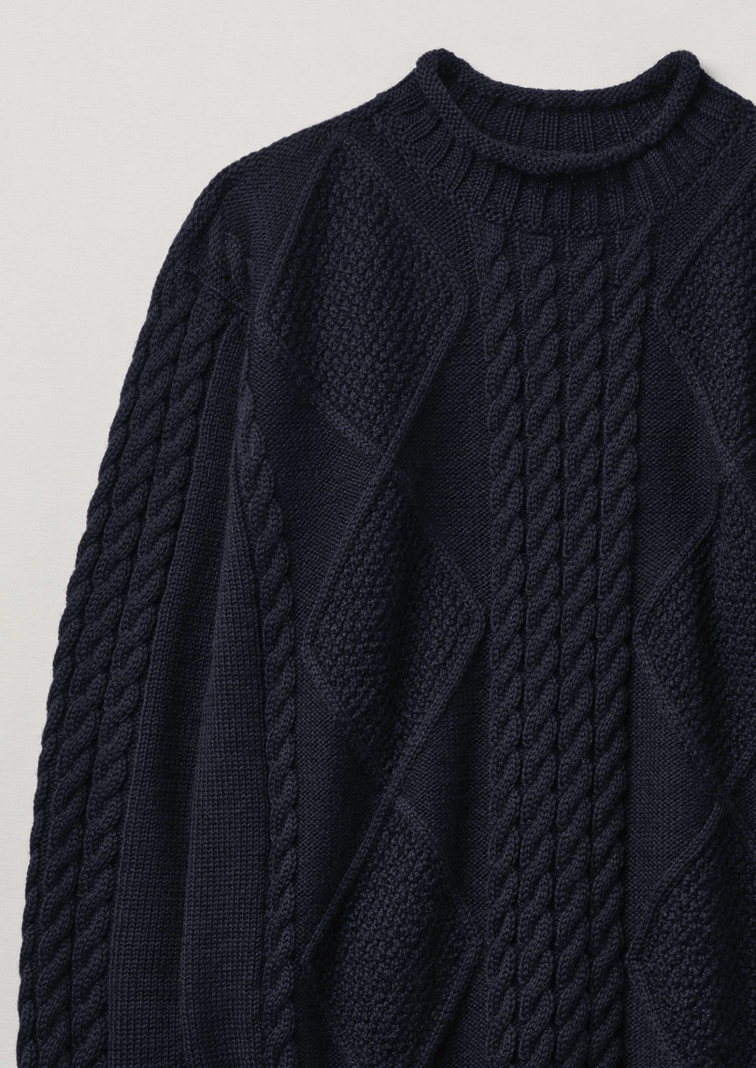 British Wool Cable Knit Sweater | Navy 9 British Wool Cable Knit Sweater | Navy - Image 7