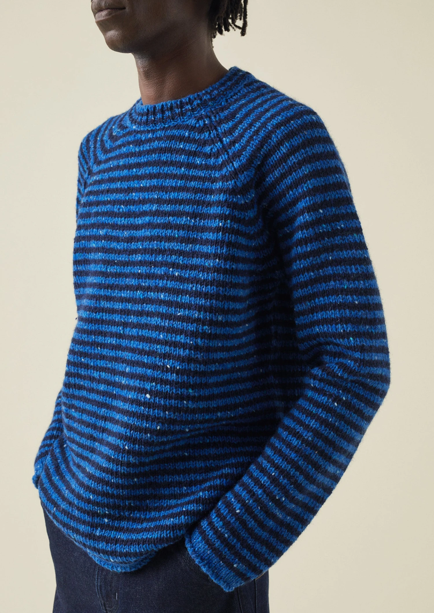 Stripe Donegal Wool Sweater | Blue Multi 4 Stripe Donegal Wool Sweater | Blue Multi - Image 2