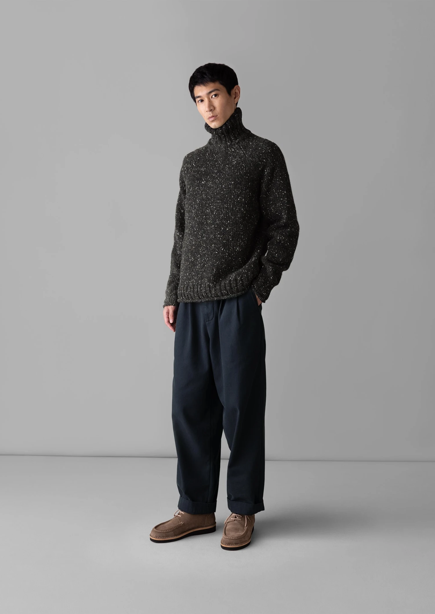 Donegal Roll Neck Sweater | Black Marl 5 Donegal Roll Neck Sweater | Black Marl - Image 3