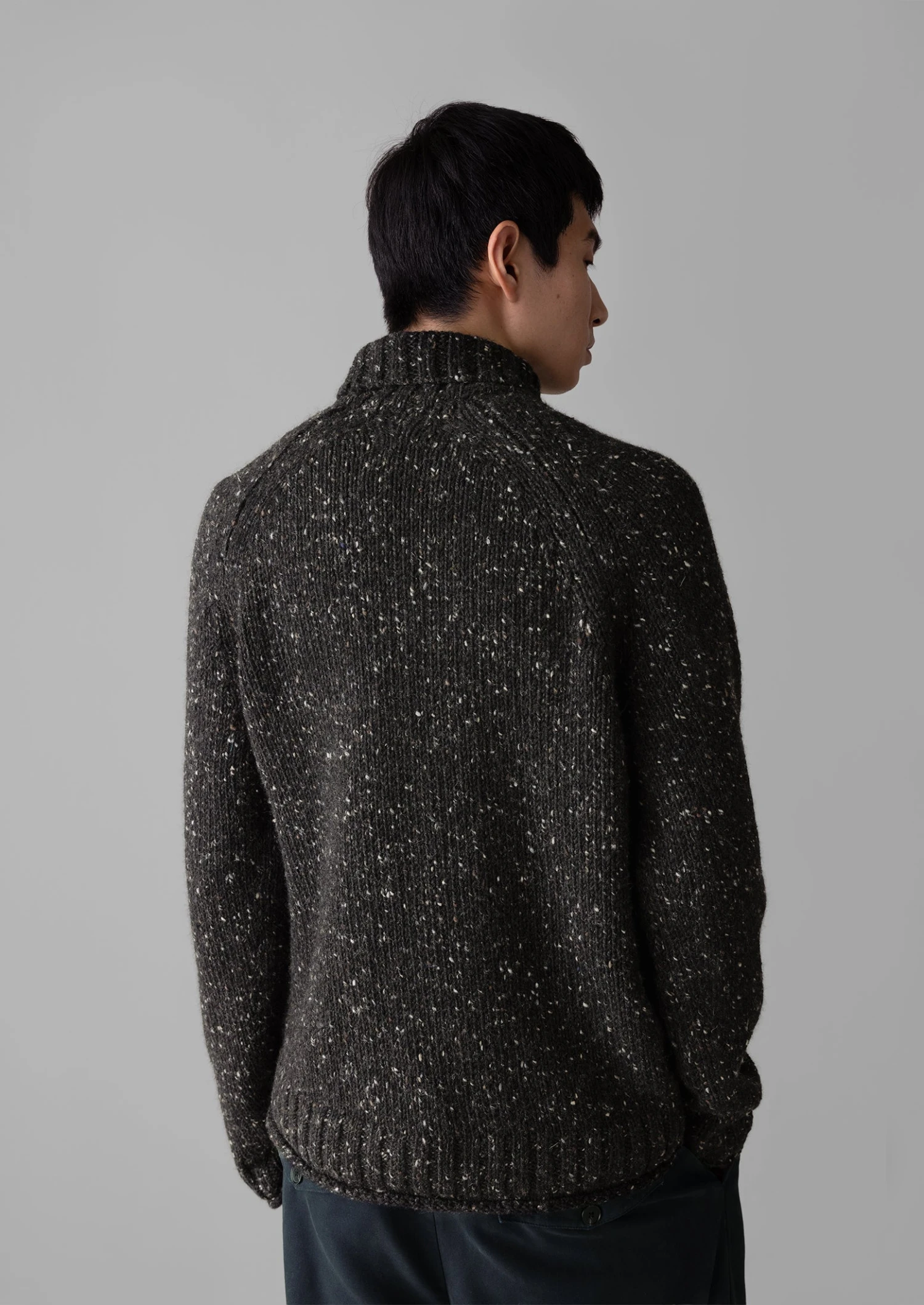 Donegal Roll Neck Sweater | Black Marl 6 Donegal Roll Neck Sweater | Black Marl - Image 4