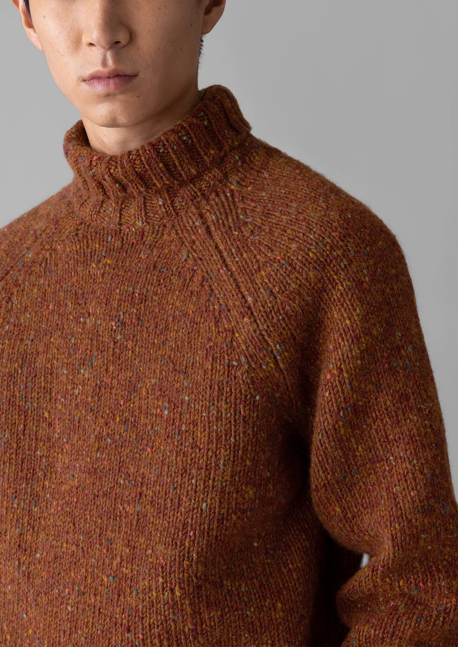 Donegal Roll Neck Sweater | Copper 4 Donegal Roll Neck Sweater | Copper - Image 2