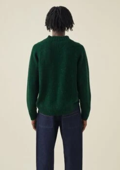 Flecky Wool Cashmere Seamless Sweater | Emerald -Novesta Store MKNTW15 4