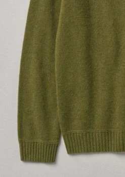 Crew Neck Wool Cashmere Sweater | Woodland Green -Novesta Store MKNTW17 9