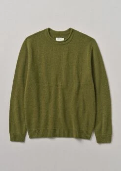 Crew Neck Wool Cashmere Sweater | Woodland Green