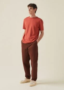 Norv Garment Dyed Tapered Trousers | Brown Ochre -Novesta Store MTRTW03 2