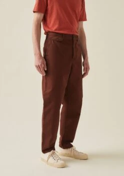 Norv Garment Dyed Tapered Trousers | Brown Ochre -Novesta Store MTRTW03 3