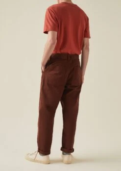 Norv Garment Dyed Tapered Trousers | Brown Ochre -Novesta Store MTRTW03 4