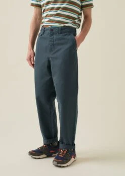 Norv Garment Dyed Tapered Trousers | Slate -Novesta Store MTRTW03 7