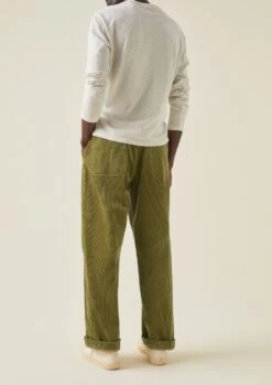 Rory Organic Cotton Cord Straight Leg Trousers | Woodland Green -Novesta Store MTRTW07 8