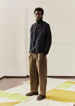 Bill Cotton Wide Leg Trousers | Dark Olive -Novesta Store MTRTW11 1