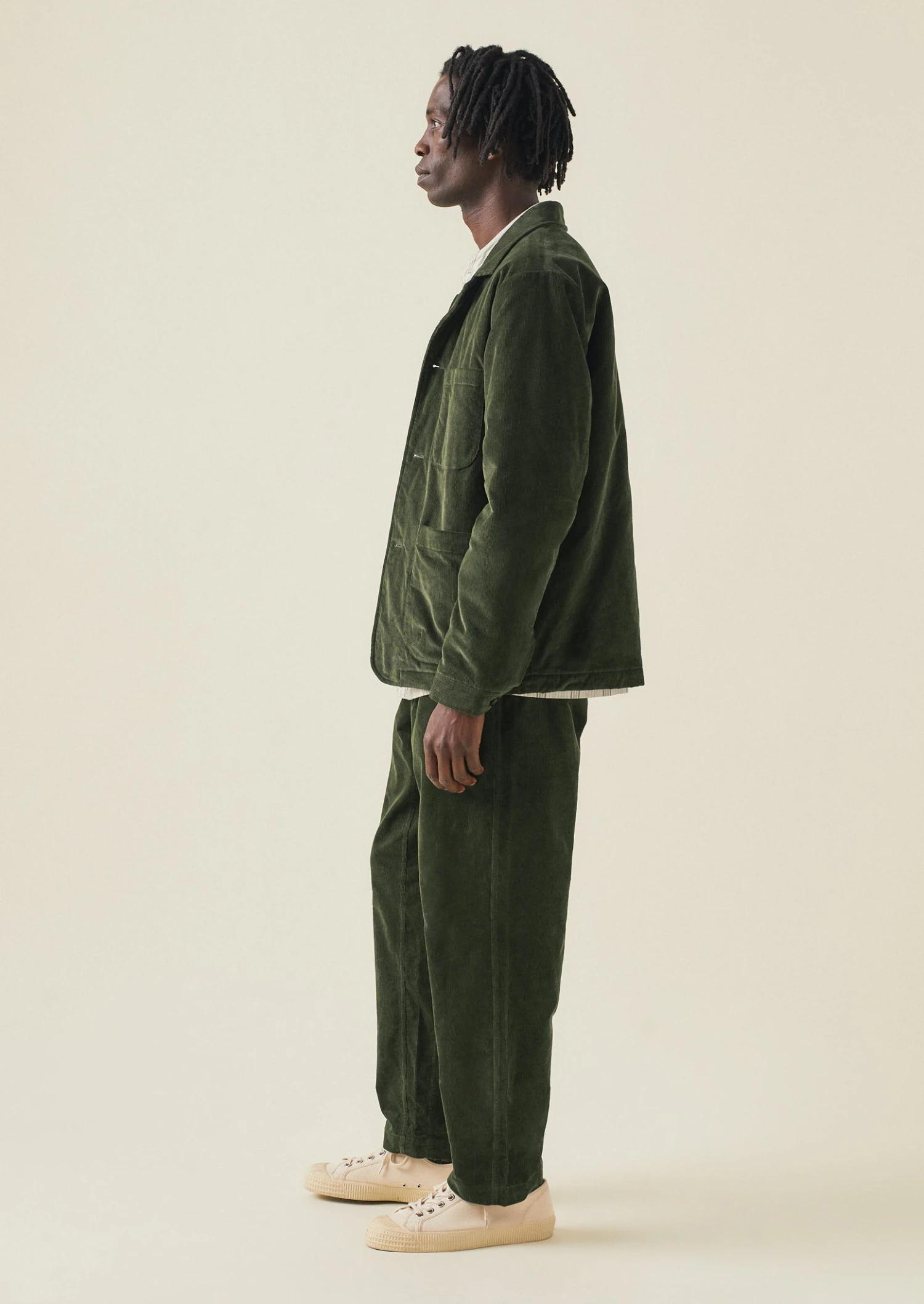 Organic Cord Drawstring Trousers | Tent Green 6 Organic Cord Drawstring Trousers | Tent Green - Image 4