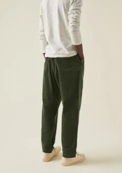 Organic Cord Drawstring Trousers | Tent Green 15 Organic Cord Drawstring Trousers | Tent Green -Novesta Store MTRTW12 6