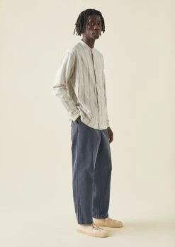 Organic Cord Drawstring Trousers | Storm Blue -Novesta Store MTRTW12 8