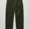 Organic Cord Drawstring Trousers | Tent Green -Novesta Store MTRTW12 tentgreen 0