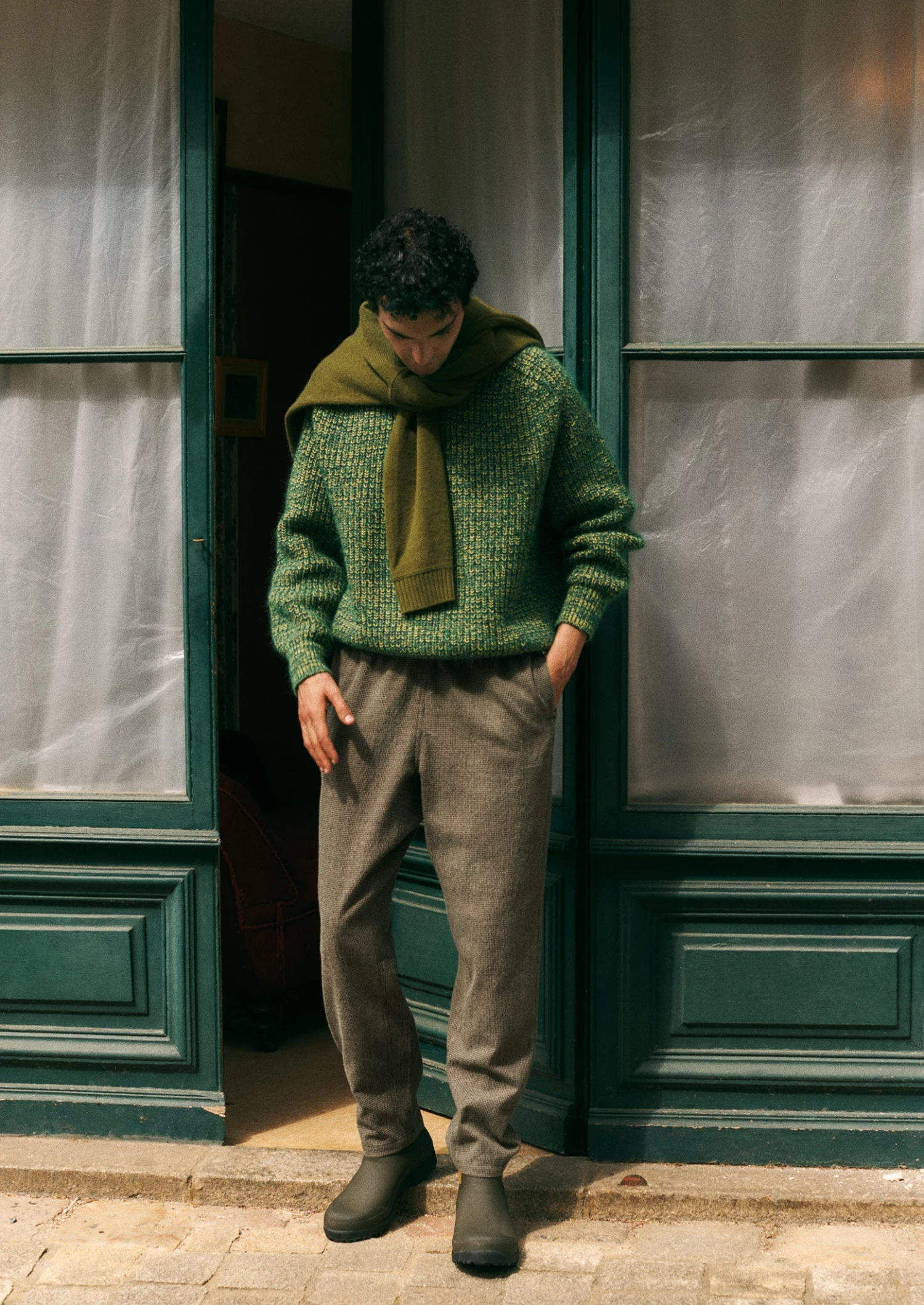 Alfie Houndstooth Drawstring Trousers | Black/Ecru 4 Alfie Houndstooth Drawstring Trousers | Black/Ecru - Image 2