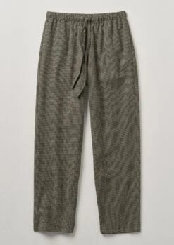 Alfie Houndstooth Drawstring Trousers | Black/Ecru