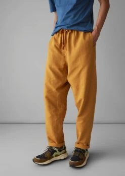 Alfie Garment Dyed Herringbone Trousers | Mustard -Novesta Store MTRUS03 3