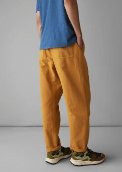 Alfie Garment Dyed Herringbone Trousers | Mustard -Novesta Store MTRUS03 4