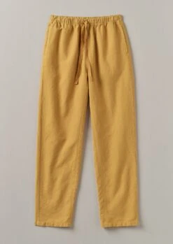 Alfie Garment Dyed Herringbone Trousers | Mustard